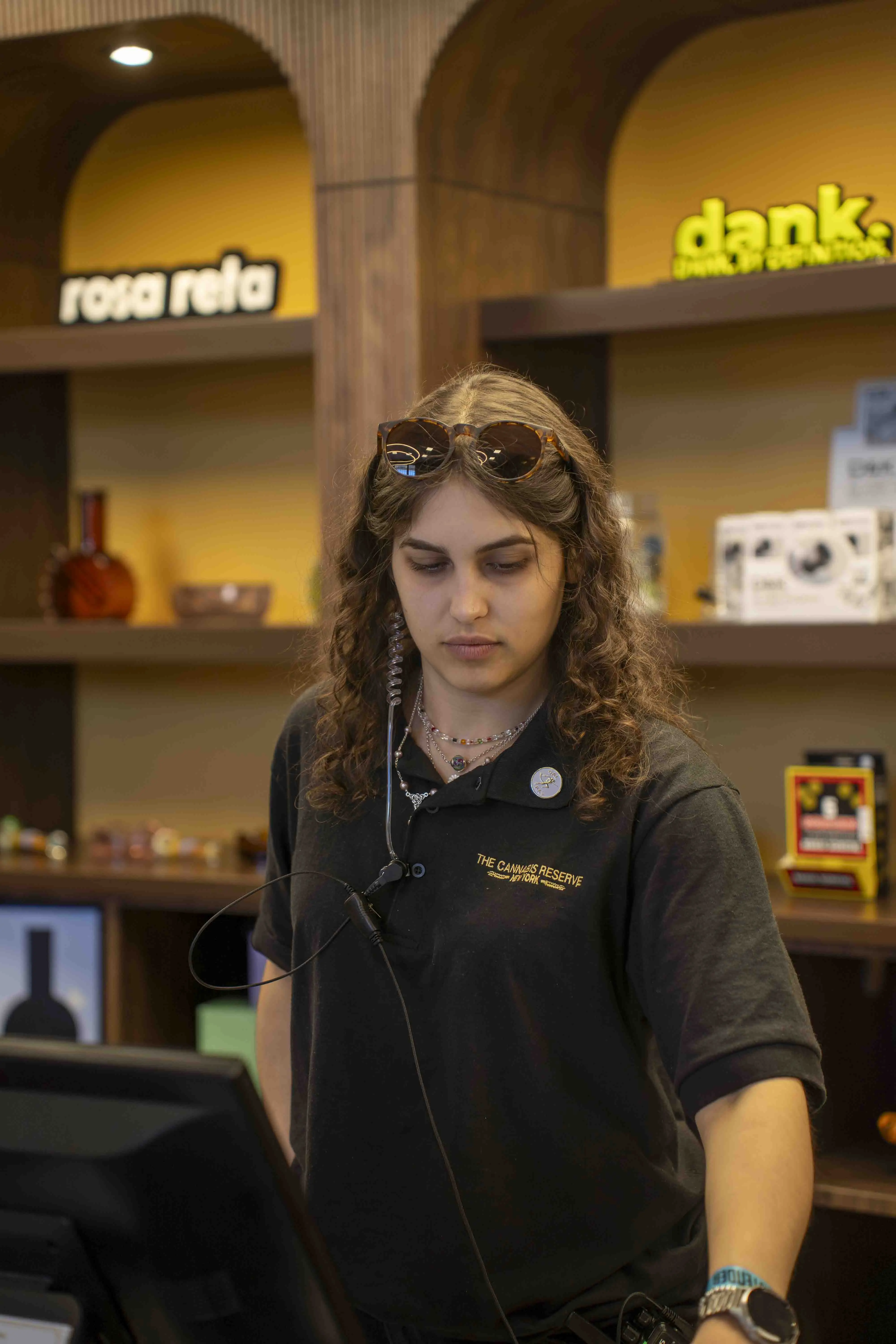 A budtender at The Reserve dispensary in New Rochelle